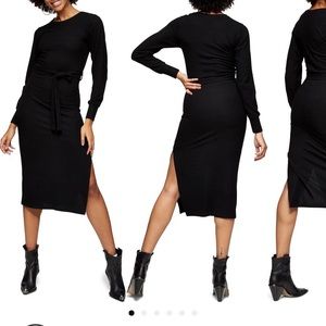 TopShop Long Sleeve knit Midi Dress